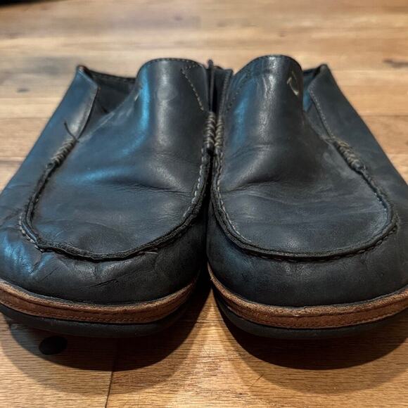 OluKai Men's Dark Leather Moloa Slip-On Loafers - Picture 2 of 4